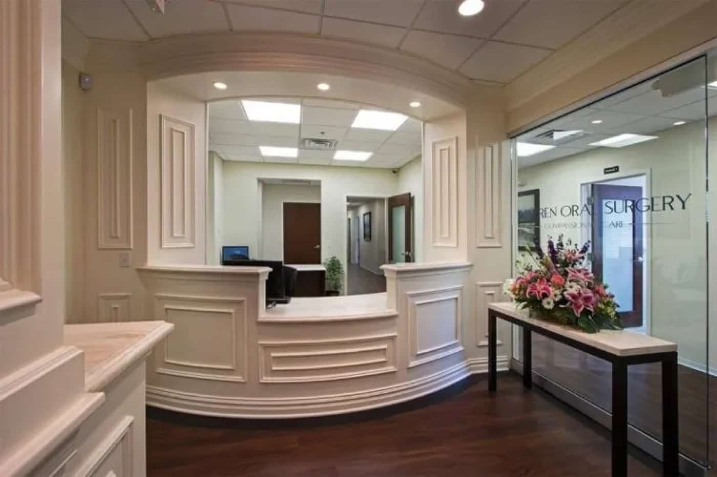 Warren Oral Surgery reception desk and entry